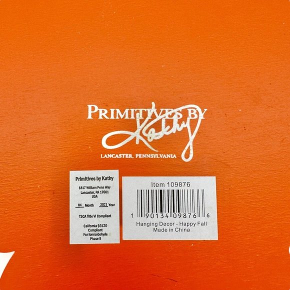 Primitives by Kathy Wooden Hanging Sign Happy Fall Ya'll Autumn Flowers NWT - Picture 6 of 10